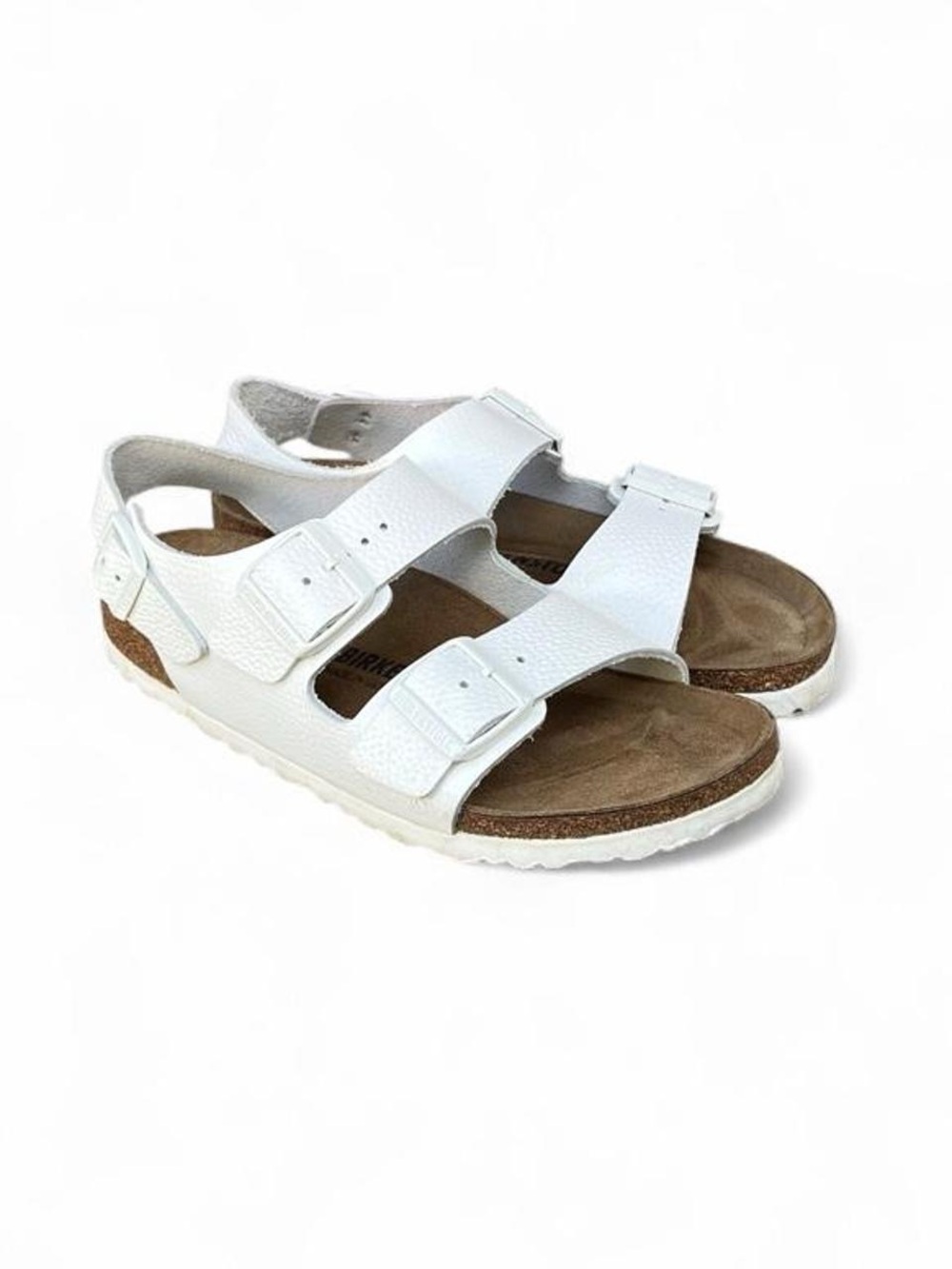Birkenstock Milano White Natural Leather Sandals EU 39 Women's 8 Narrow